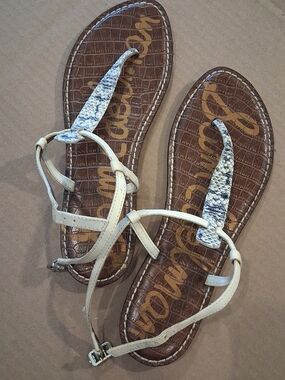 Sam Edelman Women's Gigi Sandal - Size 10 M - Thong T-Strap Slingback/Snakeskin